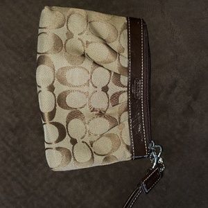 Coach brown small wristlet